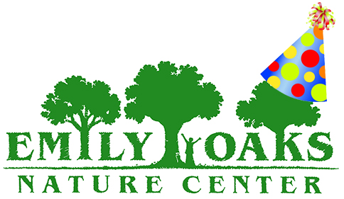 Emily Oaks logo with birthday hat