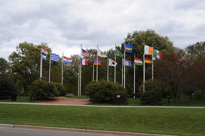 Skokie Festival of Cultures founding cultures flag display